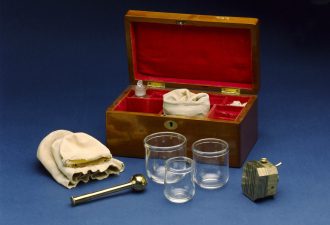 L0057395 Cupping set, London, England L0057395 Cupping set, London, England
Credit: Science Museum, London. Wellcome Images
images@wellcome.ac.uk
http://wellcomeimages.org
Cupping set, London, England, 1860-1875Cupping was a method of bloodletting  a practice once carried out to treat a wide range of diseases and medical conditions. Warm glass cups were placed on the skin to draw blood believed to be harmful to health to the surface of the skin. In wet cupping, the blood was released from the body using a lancet or scarificator (a set of spring-operated lancets). The set was made by S Maw & Son, a surgical instrument maker based in London.
1860-1875 Published:  -Copyrighted work available under Creative Commons Attribution only licence CC BY 4.0 http://creativecommons.org/licenses/by/4.0/